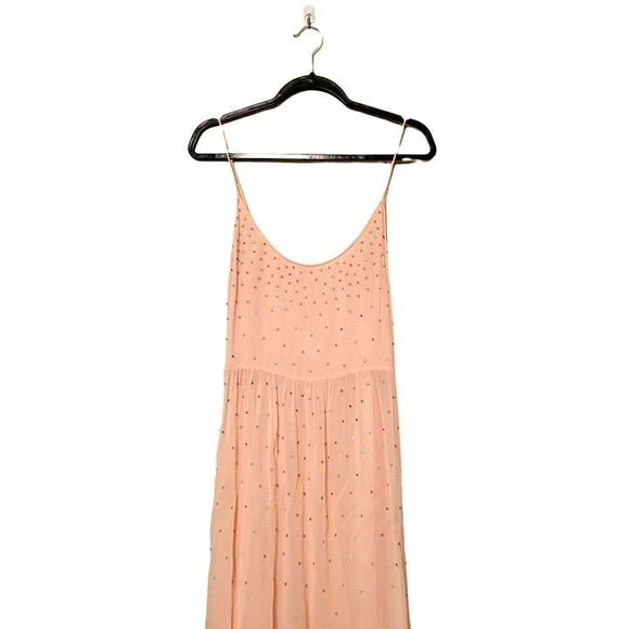 Free People Womens Dress Peach L Rhinestone Strappy Long Maxi Dress New - Picture 10 of 11
